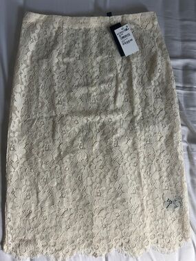 Nordstrom Cream Floral Lace Pencil Skirt